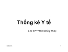 Bài giảng Thống kê y tế: Bài 1 - Y tế công cộng Đồng Tháp