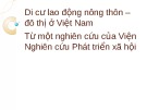 Bài giảng Di cư lao động nông thôn – đô thị ở Việt Nam