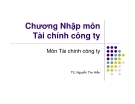 Bài giảng Tài chính công ty: Chương 1 - TS. Nguyễn Thu Hiền