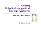 Bài giảng Tài chính công ty: Chương 10 - TS. Nguyễn Thu Hiền