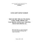 SKKN: Một số thủ thuật ứng dụng công nghệ thông tin vào trong giảng dạy trường Mầm non  Phùng Xá