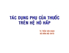 Bài giảng Tác dụng phụ của thuốc lên hệ hô hấp - TS. Trần Văn Ngọc