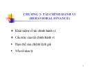 Bài giảng Tài chính hành vi - Chương 3: Tài chính hành vi