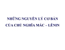 Bài giảng Những nguyên lý của chủ nghĩa Mác - Lênin: Chương IV