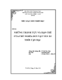 Tiểu luận Triết học: Những thành tựu và hạn chế của chủ nghĩa duy vật tây Âu thời cận đại