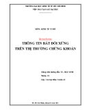 Bài thuyết trình: Thông tin bất đối xứng trên thị trường chứng khoán