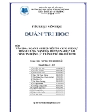 Tiểu luận Quản trị học: Văn hóa doanh nghiệp - yếu tố vàng cho sự thành công văn hóa doanh nghiệp tại Công ty Điện lực thành phố Hồ Chí Minh