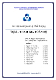 Bài tập quản lý chất lượng: TQM - tham gia toàn bộ