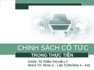 Thuyết trình: Chính sách cổ tức trong thực tiễn