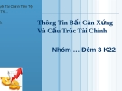 Thuyết trình: Thông tin bất cân xứng và cấu trúc tài chính