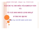 Thuyết trình: Đảo ngược trật tự vốn có? vấn đề tự do hóa tài khoản vốn và tỷ giá hối đoái linh hoạt ở Trung Quốc