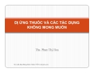 Bài giảng Dị ứng thuốc và các tác dụng không mong muốn - Ths. Phan Thị Hoa