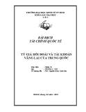 Bài dịch tài chính quốc tế: Tỷ giá hối đoái và tài khoản vãng lai của Trung Quốc