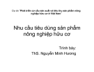Báo cáo: Nhu cầu tiêu dùng sản phẩm nông nghiệp hữu cơ - ThS. Nguyễn Minh Hương