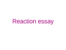 Lecture Reaction essay