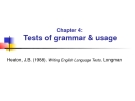Lecture Chapter 4: Tests of grammar & usage