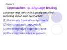 Lecture Chapter 2: Approaches to language testing
