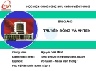 Bài giảng Truyền sóng và anten: Chương 1 - GV. Nguyễn Viết Minh