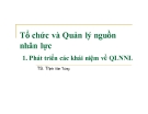 Bài giảng Tổ chức và Quản lý nguồn nhân lực - TS. Trịnh Văn Tùng