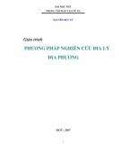 Giáo trình Phương pháp nghiên cứu địa lý địa phương: Phần 2 - Nguyễn Đức Vũ