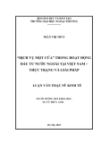 Luận văn thạc sỹ kinh tế: "Dịch vụ một cửa" trong hoạt động đầu tư nước ngoài tại Việt Nam: Thực trạng và giải pháp