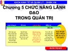 Bài giảng Quản lý đại cương: Chương 5 - ĐH BK Hà Nội