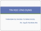 Bài giảng Tin học ứng dụng: Chương 3 - ThS. Nguyễn Thị Khiêm Hòa