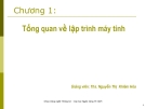 Bài giảng Cơ sở lập trình máy tính: Chương 1 - ThS. Nguyễn Thị Khiêm Hòa