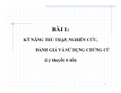 Bài giảng Kỹ năng thu thập, nghiên cứu, đánh giá và sử dụng chứng cứ