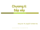 Bài giảng Cấu trúc dữ liệu và giải thuật: Chương 6 - ThS. Nguyễn Thị Khiêm Hòa (ĐH Ngân hàng TP.HCM)