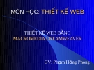 Bài giảng môn học Thiết kế Web - GV. Phạm Hồng Phong