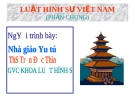 Bài giảng Luật Hình sự Việt Nam: Chương I - ThS. Trần Đức Thìn