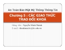 Bài giảng An toàn bảo mật hệ thống thông tin: Chương 5 - GV. Nguyễn Minh Thành