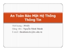 Giới thiệu môn học An toàn bảo mật hệ thống thông tin - GV. Nguyễn Minh Thành