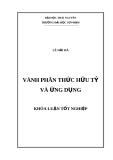 Khóa luận tốt nghiệp: Vành phân thức hữu tỷ và ứng dụng