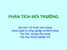 Bài giảng Phân tích môi trường - Hoàng Văn Hưng