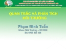 Bài giảng Quan trắc và phân tích môi trường - Phạm Đình Tuấn