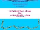 Bài giảng Những NLCB của CN Mác – Lênin: Chương mở đầu - TS. Lê Ngọc Thông