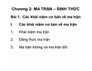 Bài giảng Toán cao cấp 1: Chương 2 - Hoàng Văn Thắng