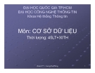 Bài giảng Cơ sở dữ liệu: Bài 1 - GV. Dương Khai Phong