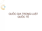 Bài giảng Luật Công pháp quốc tế: Quốc gia trong luật quốc tế - Nguyễn Thị Vân Huyền