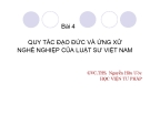 Bài giảng Quy tắc đạo đức và ứng xử nghề nghiệp của luật sư Việt Nam - ThS. Nguyễn Hữu Ước