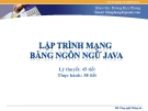 Bài giảng Lập trình mạng bằng ngôn ngữ java: Chương 2 - Dương Khai Phong