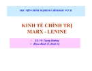 Bài giảng Kinh tế chính trị Marx - Lenine - TS. Võ Trọng Đường