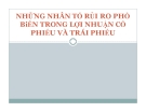 Thuyết trình:  Những nhân tố rủi ro phổ biến trong lợi nhuận cổ phiếu và trái phiếu