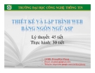 Bài giảng Lập trình và thiết kế web bằng ngôn ngữ ASP: Phần 5 - GV. Dương Khai Phong