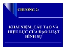 Bài giảng Luật hình sự - Chương 2: Khái niệm, cấu tạo và hiệu lực của đạo luật hình sự