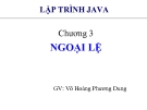 Bài giảng Lập trình Java cơ bản: Chương 3 Ngoại  lệ - GV. Võ Hoàng Phương Dung