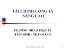 Bài giảng Tài chính công ty nâng cao: Chương 2