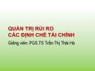 Bài giảng Quản trị rủi ro các định chế tài chính: Chương 3 - PGS.TS Trần Thị Thái Hà